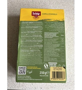 Макарони без глютену тонка нитка Capelli D'angelo, Dr.Schar, Італія, 250 г