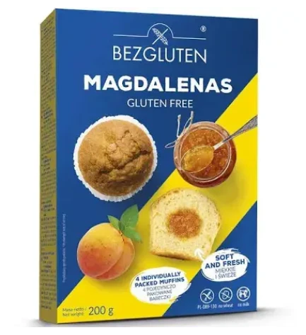 Кекси без глютену з абрикосовою начинкою Bezgluten, 200 г