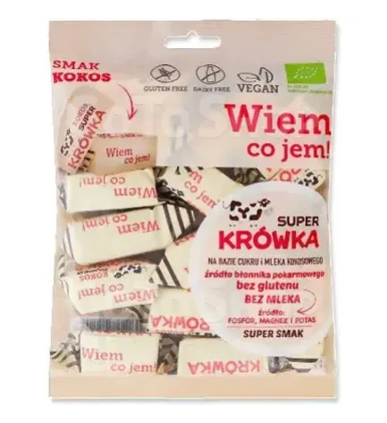 Цукерки веганські кокосові без глютену Super Krowka, 150 г