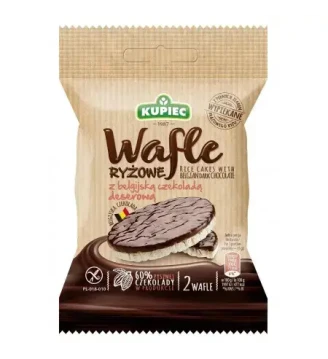 Рисові хлібці без глютену з бельгійським темним шоколадом, Kupiec,30 г