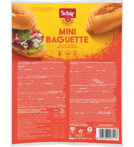 Міні багети без глютену та лактози , Schar, 150 г