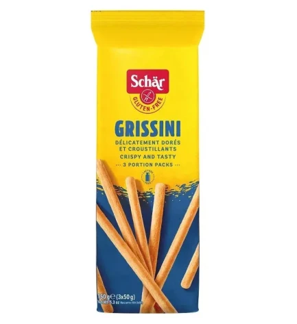 Хлібні палички Grissini без глютену та лактози, Schar, 150 г