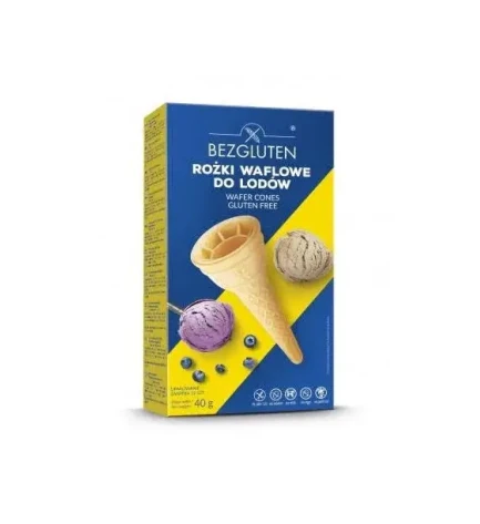 Вафельні ріжки для морозива без глютену, Bezgluten, Польща, 40 г 12 шт.