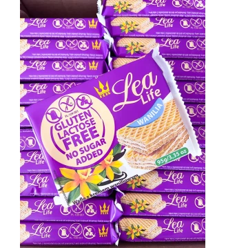 Вафлі ванільні без глютену, лактози та цукру Lea Life, Flis, Польща