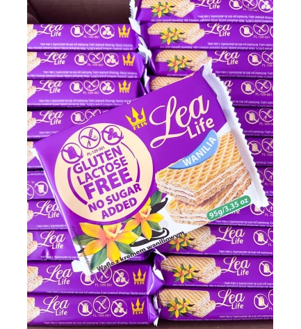 Вафлі ванільні без глютену, лактози та цукру Lea Life, Flis, Польща