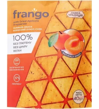 Корисний хумус-снек без глютену з курагою, Frango, Україна, 40 г