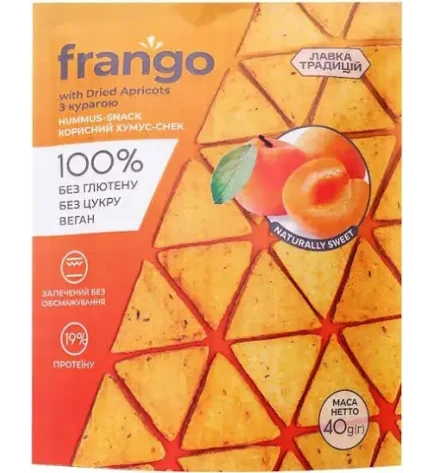 Корисний хумус-снек без глютену з курагою, Frango, Україна, 40 г