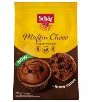 Шоколадні кекси з шоколадними крихтами без глютену та лактози Choco, Schar, Італія, 225 г