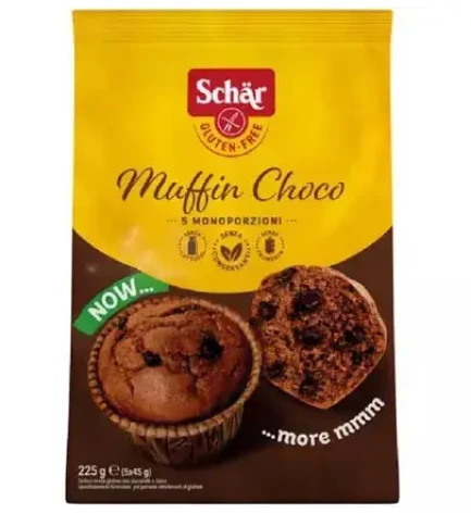 Шоколадні кекси з шоколадними крихтами без глютену та лактози Choco, Schar, Італія, 225 г