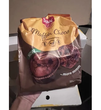 Шоколадні кекси з шоколадними крихтами без глютену та лактози Choco, Schar, Італія, 225 г