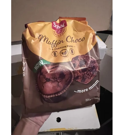 Шоколадні кекси з шоколадними крихтами без глютену та лактози Choco, Schar, Італія, 225 г
