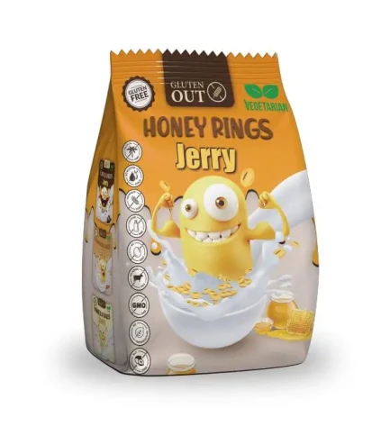 Сухий сніданок медові кільця Jerry без глютену, Nerano, Польща, 375г