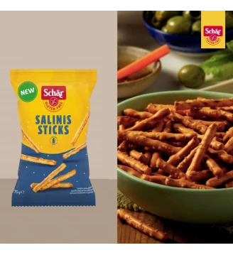 Соломка солена без глютену та лактози Salinis Sticks, Schar, Італія 75 г