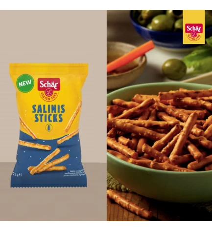 Соломка солена без глютену та лактози Salinis Sticks, Schar, Італія 75 г