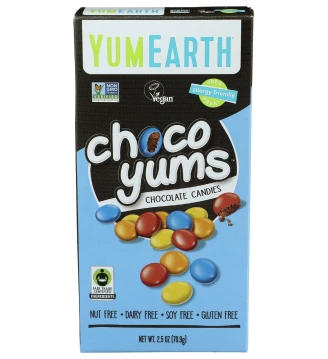 Шоколадні дропси Choco Yums, Yumearth, 70,9 г