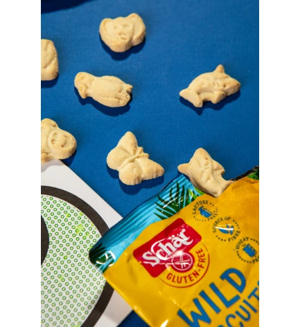 Печиво у вигляді звірят без глютену та лактози Wild Biscuits Schar, 115 г, Італія
