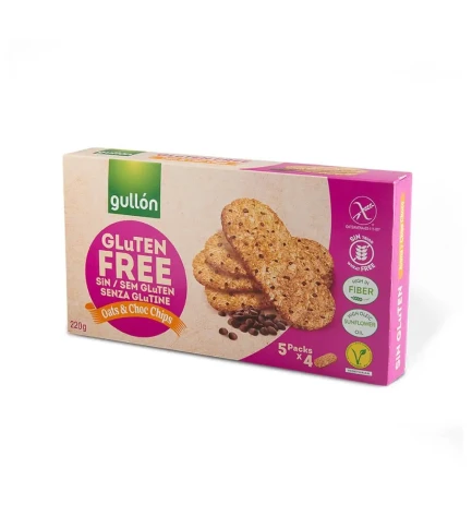 Вівсяне печиво з шоколадними крихтами Gullon Oats & Choc Chips, Іспанія, 220 г