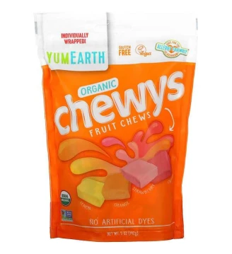 Органічні жувальні цукерки Chewys, Yumearth, США, 142 г