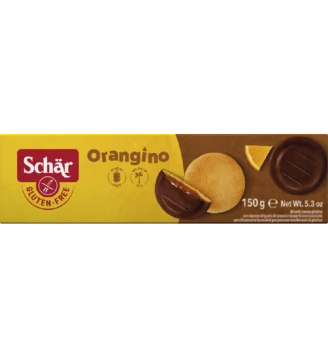 Печиво без глютену з апельсиновим желе в шоколадній глазурі Orangino, Італія, Dr.Schar, 150 г